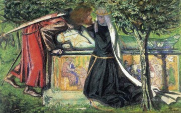 Dante Gabriel Rossetti Painting - Arthurs Tomb The Last Meeting of Lancelot and Guinevere Pre Raphaelite Brotherhood Dante Gabriel Rossetti